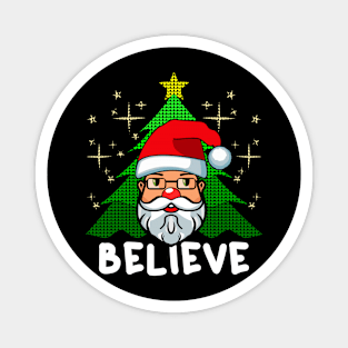 Santa Claus Cartoon Face Christmas Tree Magnet